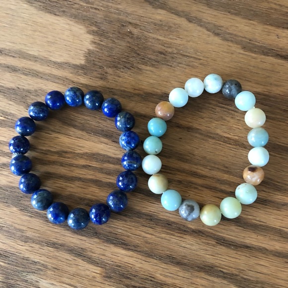 Hand Crafted Jewelry - Set of 2 Gemstone Bracelets